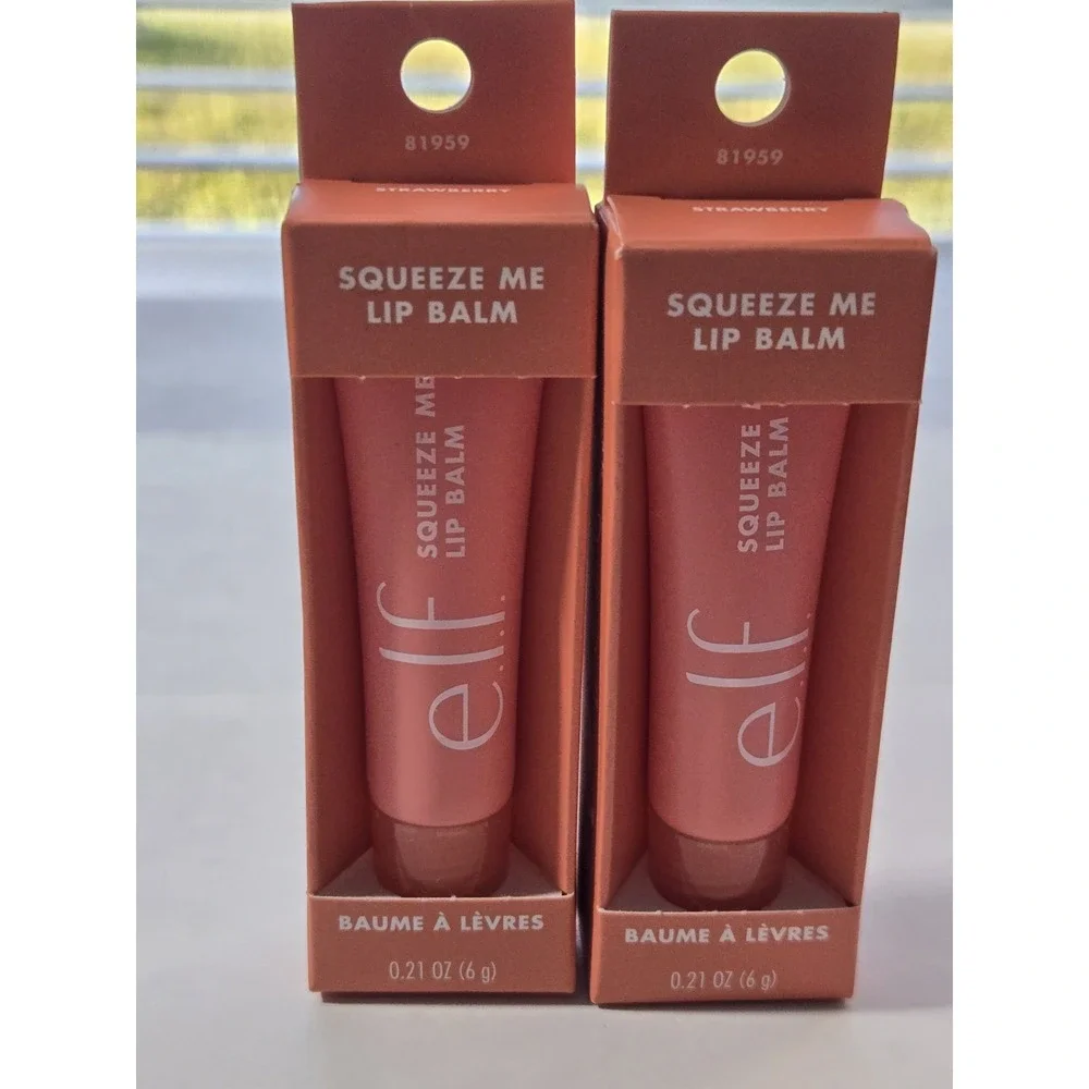 Elf Squeeze Me Lip Balm Strawberry‎ .21 0z New in Box Lot of 2